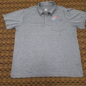 Domino’s Gear Polo Shirt XL Gray Short Sleeve Collared Logo Uniform Work Shirt